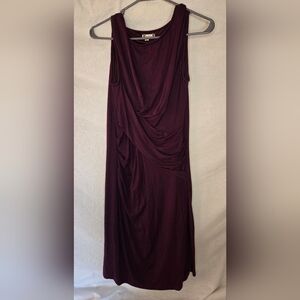 Kut From The Kloth Dark Purple Mollee Knit Dress Ruched Sides With Lining Size 8